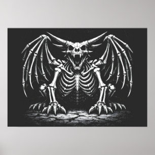 Poster Dragão Esqueleto por BurnsInHell