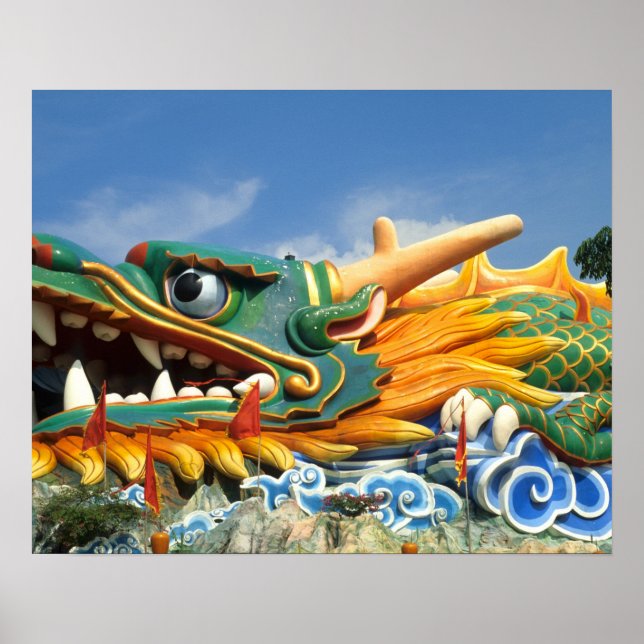Poster Dragão famoso em Haw Par Villa em Singapura Ásia (Frente)