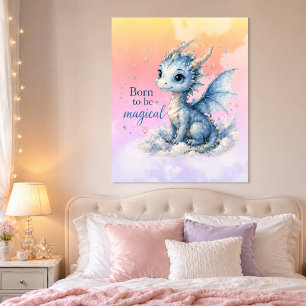 Poster Dragão Fantasia Fofo Nascido para Ser Mágico