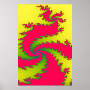 Pôster Dragão Fractal de Ano Novo chinês