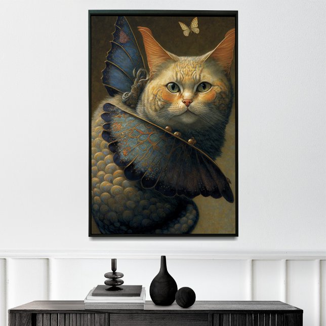 Poster Dragão Gato Adorável com Asas Borboletas (Criador carregado)