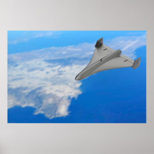 Poster Dragão militar a jato negro
