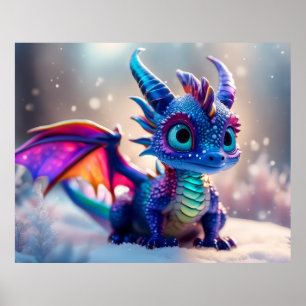 Poster Dragão na neve.