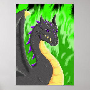 Pôster Dragão preto