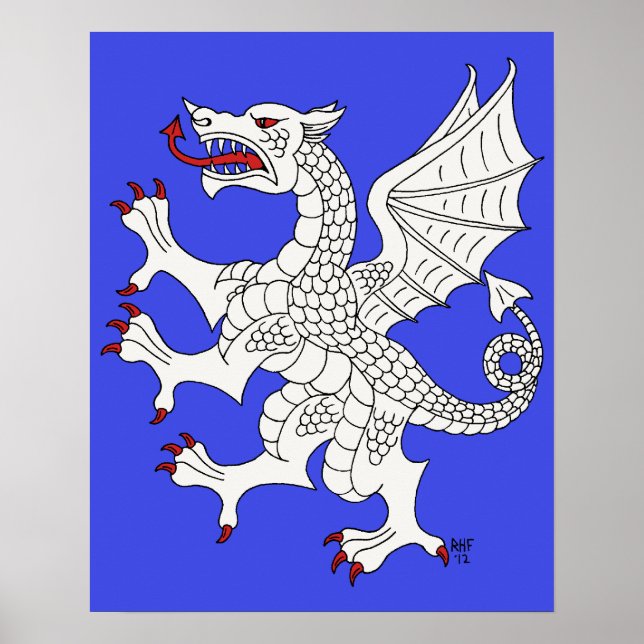Poster Dragão Rampante Argênteo (Frente)