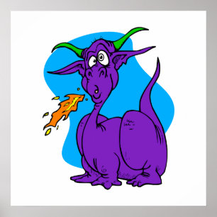 Pôster Dragão Roxo espirrado