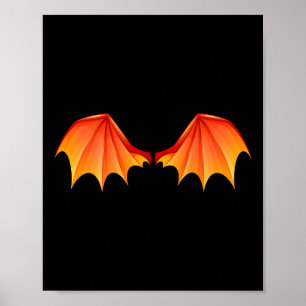 Poster Dragão T Asas Halloween Costume Laranja Na Toca