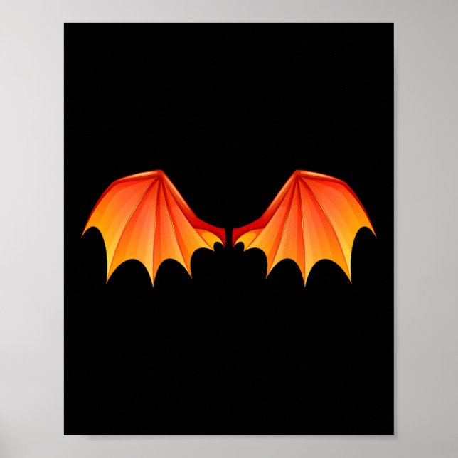 Poster Dragão T Asas Halloween Costume Laranja Na Toca (Frente)