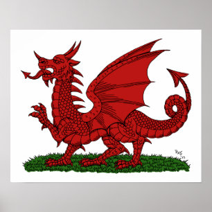 Pôster Dragão Vermelho do País de Gales