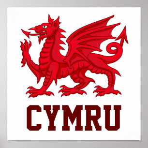 Poster Dragão Vermelho do País de Gales (Y Ddraig Goch)