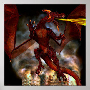 Poster Dragão Vermelho Fierce