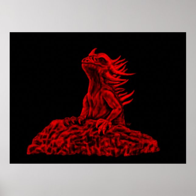 Poster Dragão vermelho pequeno (Frente)