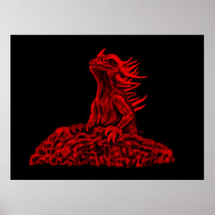 Poster Dragão vermelho pequeno