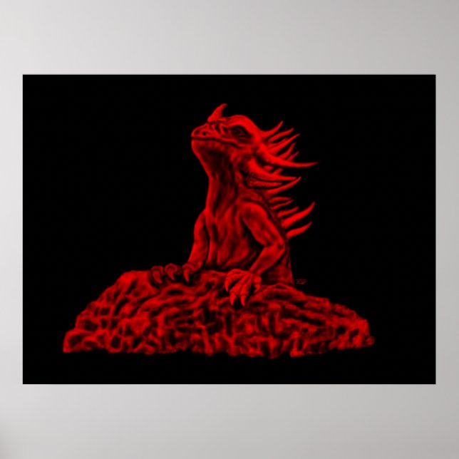 Poster Dragão vermelho pequeno (Frente)