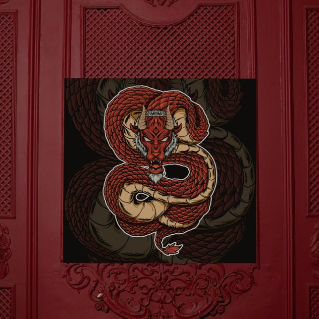 Poster Dragão Vermelho Serpente Inferior (Criador carregado)