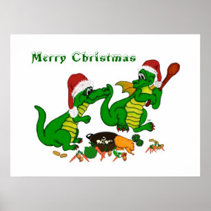 Pôster Dragões - Feliz Natal! - hoje eu vou cozinhar