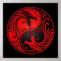 Dragões Red and Black Yin Yang