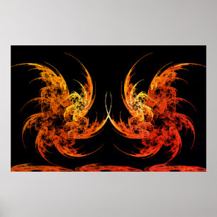 Poster Dragon Batalha Fractal Art