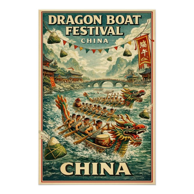 Pôster Dragon Boat Festival (Duanwu Festival) in China  (Frente)