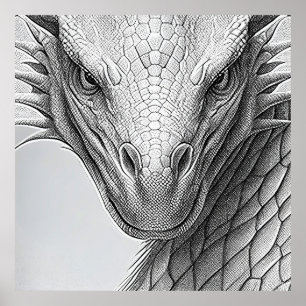 Poster Dragon Fantástico Wild Nature Animal Illustração
