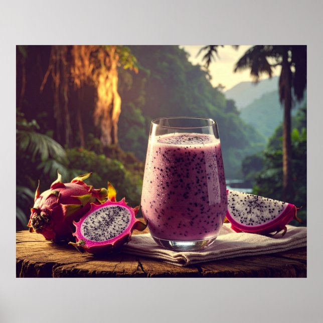 POSTER DRAGON FRUIT - PITAHAYA - EXOTIC FRUITS (Frente)