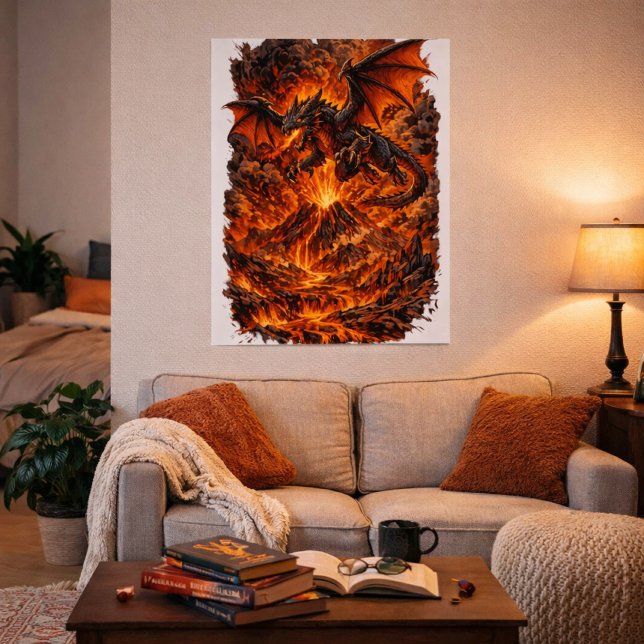 Poster Dragon Over Volcanic Realm (Criador carregado)