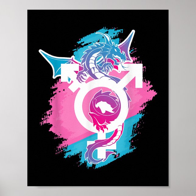 Poster Dragon Pride Genderfluid Lgbt E Transpride (Frente)