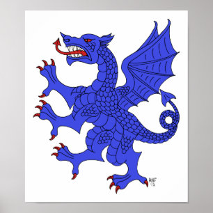 Poster Dragon Rampant Azure