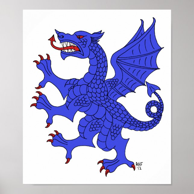 Poster Dragon Rampant Azure (Frente)