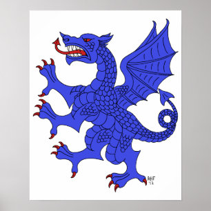 Poster Dragon Rampant Azure