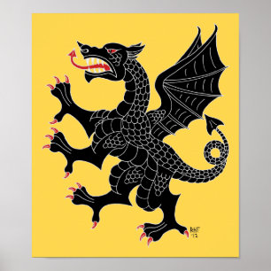 Pôster Dragon Rampant Sable