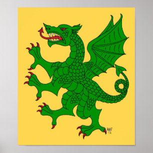 Pôster Dragon Rampant Vert