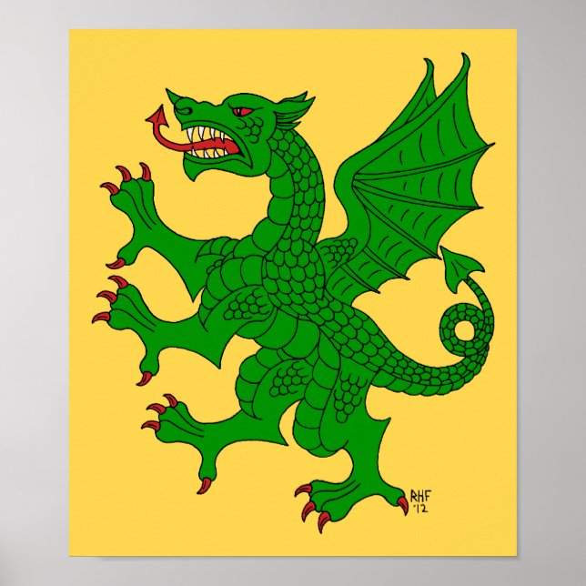 Pôster Dragon Rampant Vert (Frente)