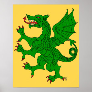 Pôster Dragon Rampant Vert