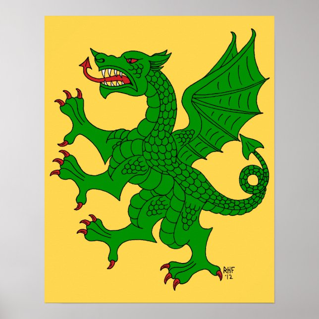 Pôster Dragon Rampant Vert (Frente)