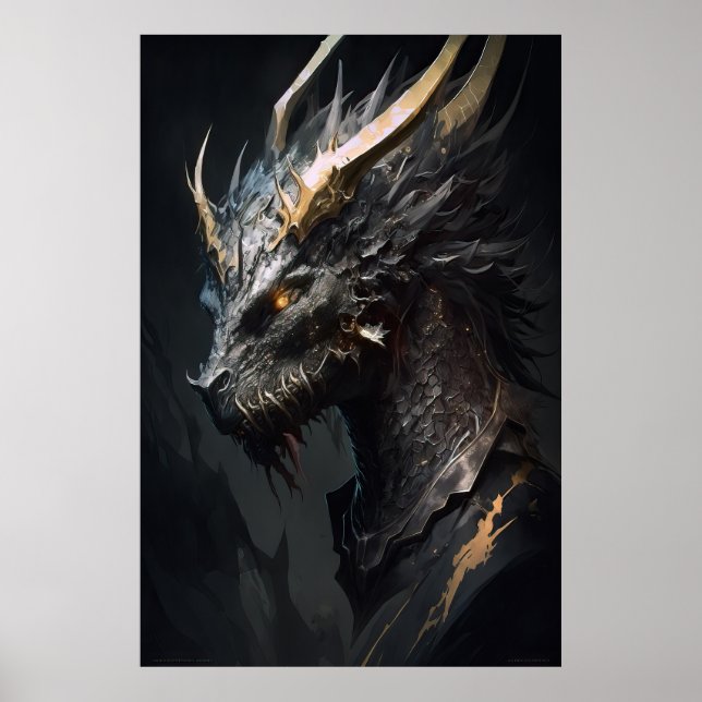 Poster Dragon Retrait Animal Nature Willife Painting (Frente)