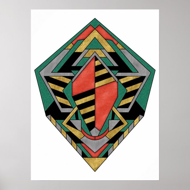 Poster Dragon’s Egg Metallic Geometric Abstract (Frente)