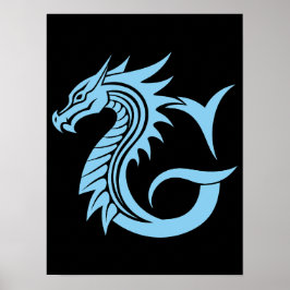 Poster Dragon Styled Letter G, Dragon Alphabet, Monogram