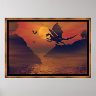 Poster Dragon Sunset By Michelle Wilder