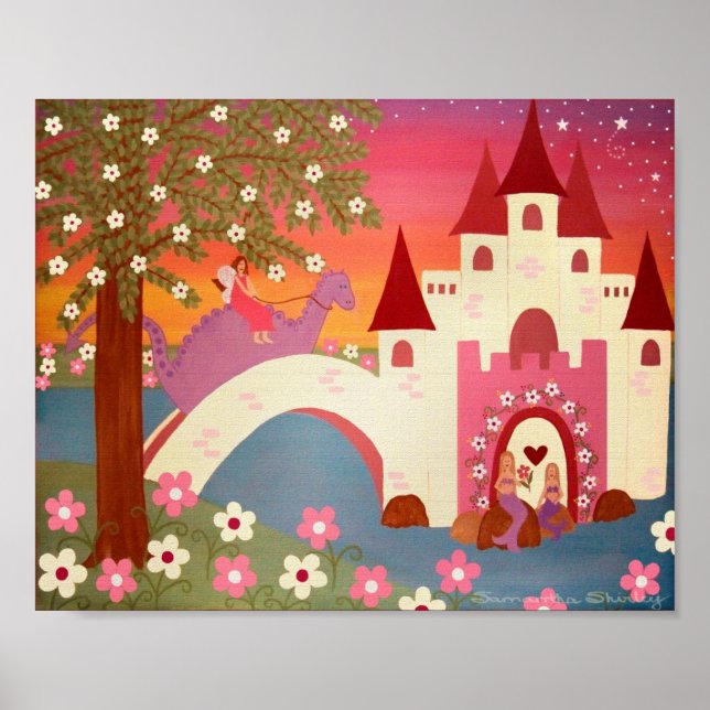 Pôster Dragon Tales - 8x10 Princesa Fairytale Kids Art (Frente)