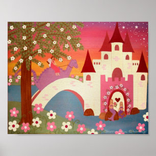 Pôster Dragon Tales - 8x10 Princesa Fairytale Kids Art
