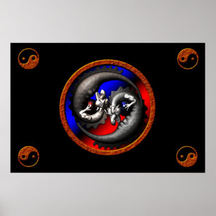 Poster Dragon Yin-Yang