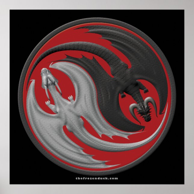 Pôster Dragon Yin-Yang (Frente)