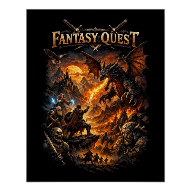 Pôster Dragonfire Quest (Frente)