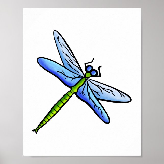 Poster Dragonfly Azul (Frente)
