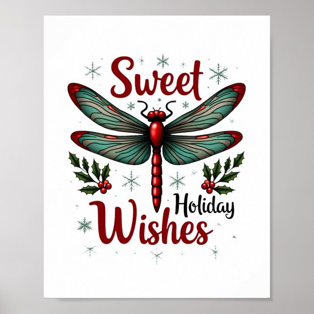 Poster Dragonfly Candy Cane Wings (Frente)
