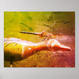 Poster Dragonfly Co Pilot Insect Abstrato Grunge