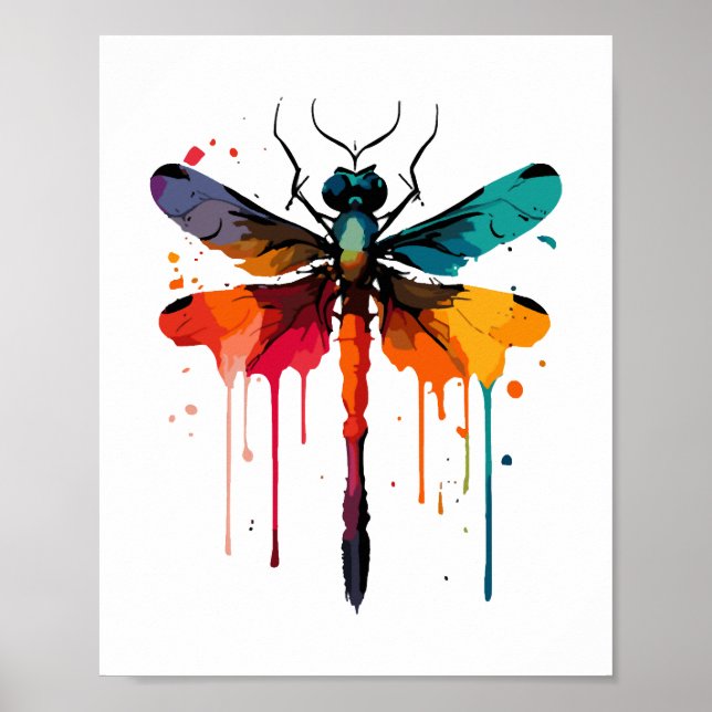 Poster Dragonfly colorida (Frente)