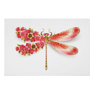Pôster Dragonfly com joalheria sakura