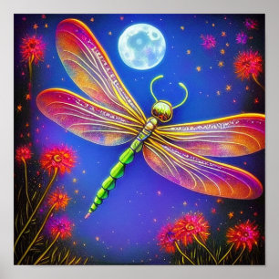 Poster Dragonfly e lua